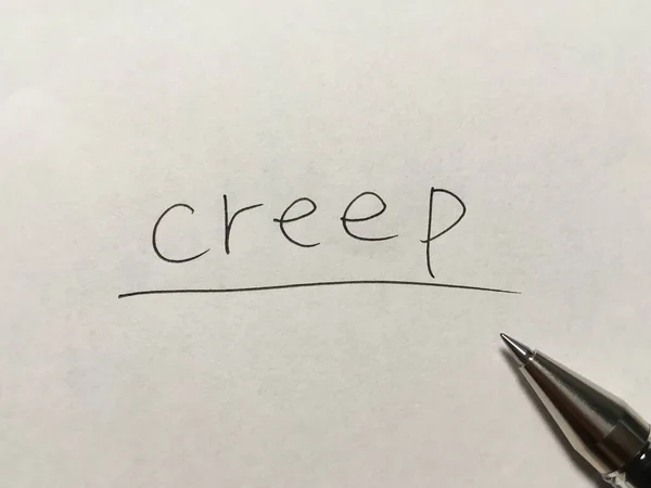 Creep Fogalom Szó Papíron Háttér — Stock Fotó