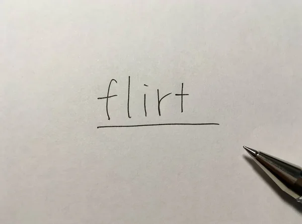 Flirt Konzept Wort Auf Papier Hintergrund — Stockfoto