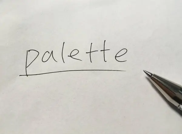 Paletta Koncepció Szó Papíron Háttér — Stock Fotó