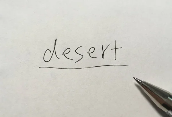 Desert Koncepció Szó Papíron Háttér — Stock Fotó