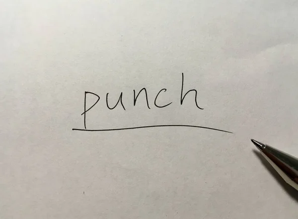 Punchconcept Woord Papier Achtergrond — Stockfoto