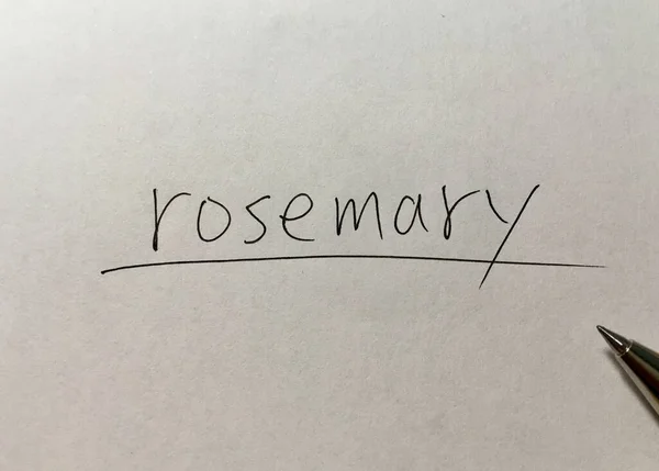 Rosemary Fogalom Szó Papíron Háttér — Stock Fotó