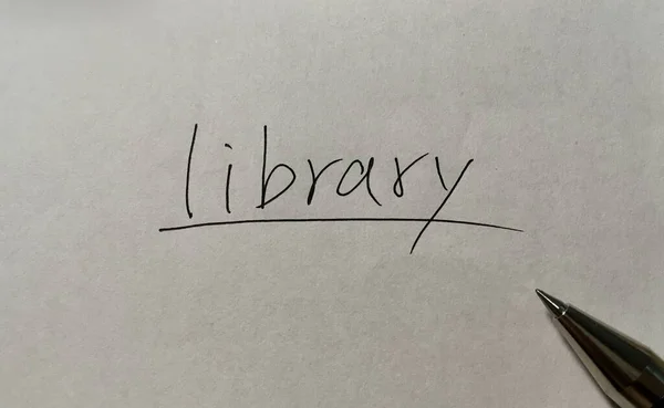 Слово Концепции Библиотеки Бумажном Фоне — стоковое фото