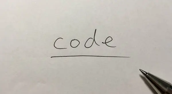 Code Konzept Wort Auf Papier Hintergrund — Stockfoto