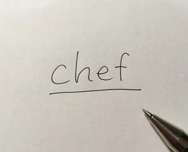 Chef Concept Mot Sur Fond Papier — Photo