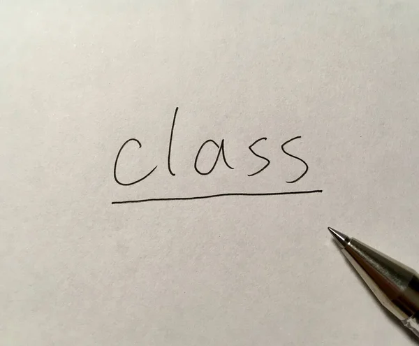 Klassenbegriff Wort Auf Papier Hintergrund — Stockfoto