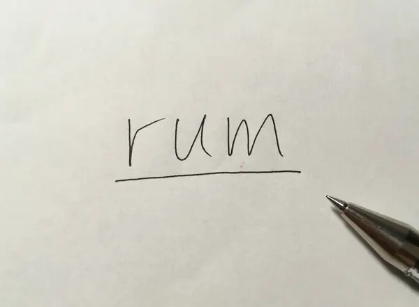 Rum Pojęcie Słowo Papierowym Tle — Zdjęcie stockowe