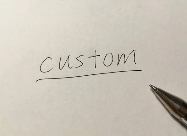 Custom Koncepció Szó Papíron Háttér — Stock Fotó
