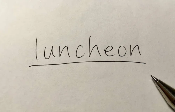 Pojem Oběda Slovo Papíře Pozadí — Stock fotografie