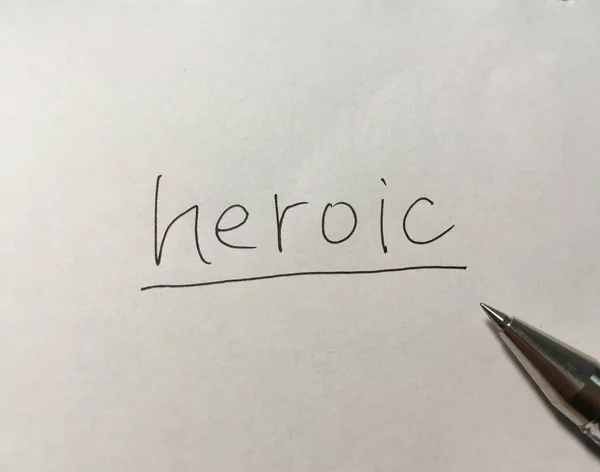 Heroischer Begriff Wort Auf Papier Hintergrund — Stockfoto