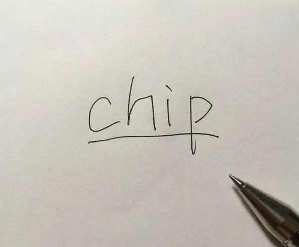 Chip Konzept Wort Auf Papier Hintergrund — Stockfoto