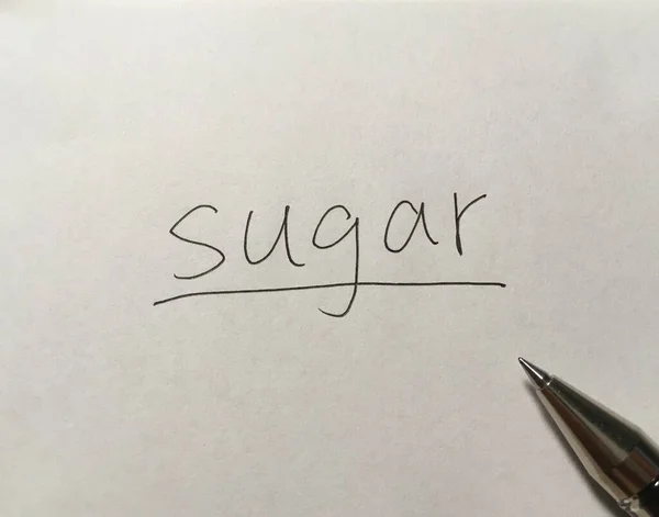 Palabra Concepto Azúcar Sobre Fondo Papel —  Fotos de Stock