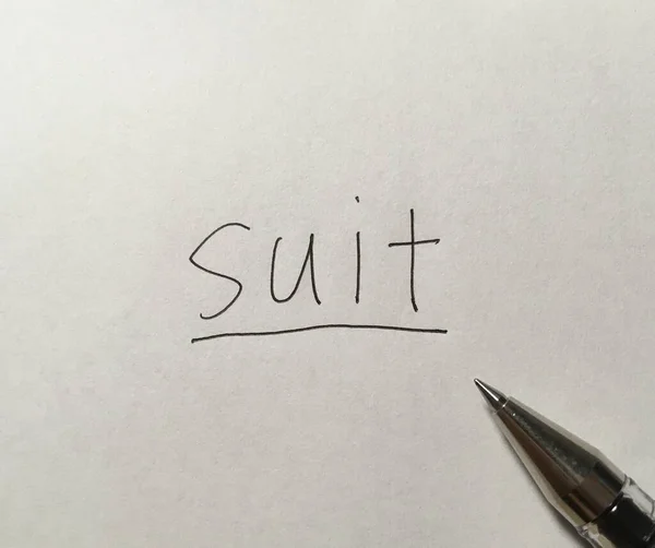Suit Concept Woord Papieren Achtergrond — Stockfoto