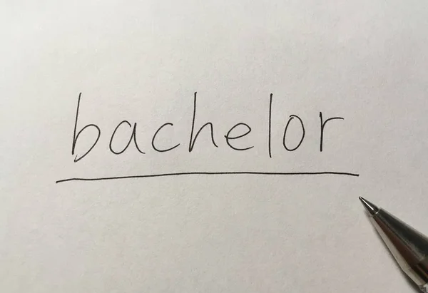 Bachelor Begrepp Ord Papper Bakgrund — Stockfoto