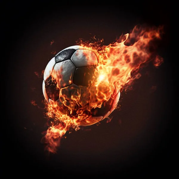Μπάλα Του Ποδοσφαίρου Καίγεται Εικόνα Αρχείου
