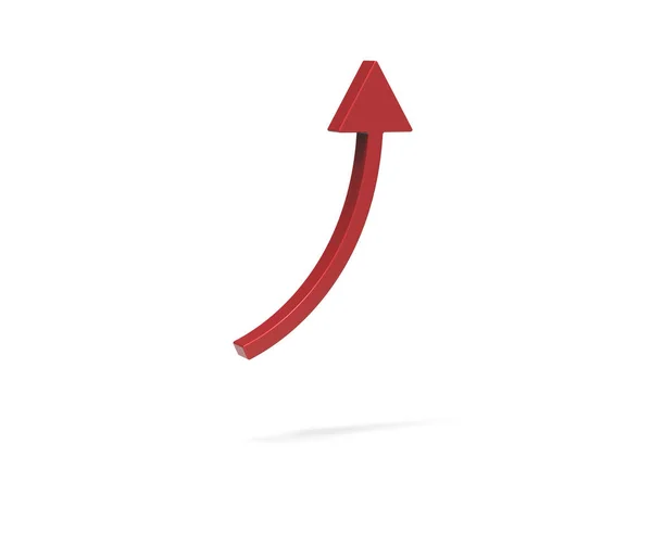 Red arrow on white background, upward