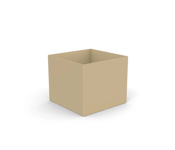 ホワイトバックグラウンドで開いたボックス 3Dレンダリング ロイヤリティフリーのストック画像