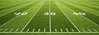Amerikan futbol sahası, 40 ve 50 yard çizgileri..         