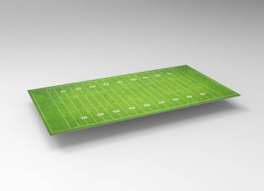  beyaz zemin üzerine Amerikan futbol sahası.