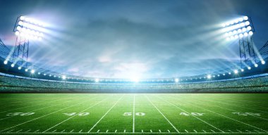  Amerikan Futbol Stadyumu geceleri bomboş bir sahada oynanır. Hayali Amerikan Futbol Stadyumu modellenir ve sahnelenir..