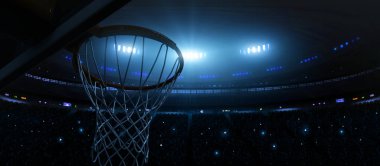 Basketbol Arena. Hayali basketbol arena modellenmiş ve render.
