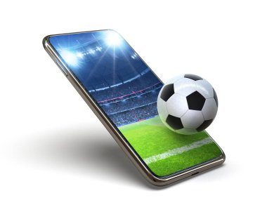 Mobil aygıtla ilgili etkileyici futbol deneyimi, 3D görüntüleme.