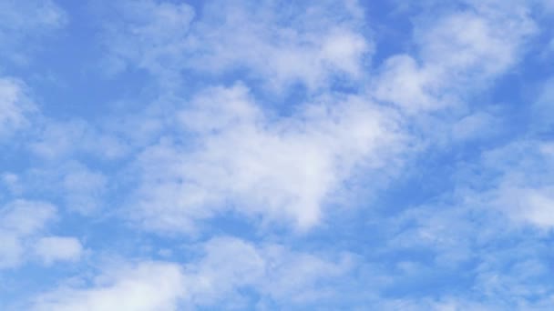 Timelapse Beautiful Blue Sky White Clouds Puffy Fluffy Cumulus Cloud — Vídeos de Stock