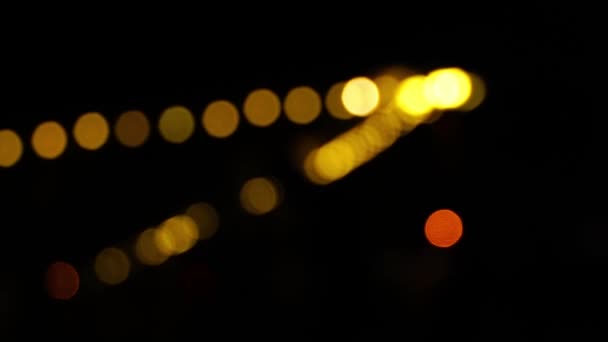Боке Темному Розмитому Фоні Вночі Боке Міських Вогнів Дефокусовані Нічні — стокове відео
