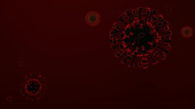 4K video, 3D Coronavirus, COVID-19, 2019-ncov, Virüs Hücreleri animasyon arkaplanı.