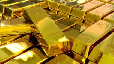 3D rendering, Stack of Gold Bars and investment finance business, Financial concepts