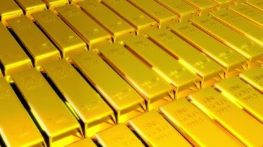  3D rendering, Stack of Gold Bars and investment finance business, Financial concepts