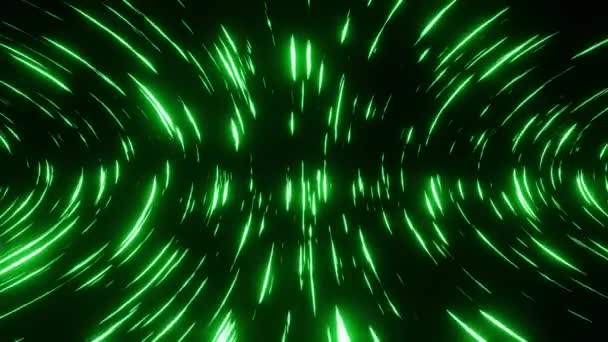 Futuristico Neon Luce Sentieri Colore Verde Animazioni Movimento Loop Sfondo — Video Stock