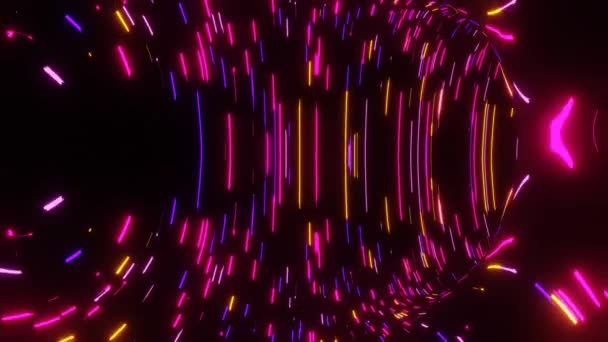 Futuristische Neon Licht Paden Kleur Bewegende Animaties Lus Achtergrond — Stockvideo