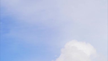 Nice moving white cirrus cloud in horizon, Beautiful blue sky and cloudscape, Beautiful natural scenery, Clear blue sky with a cloud, Fresh air, TimeLapse footage