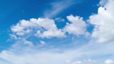 Nice moving white cirrus cloud in horizon, Beautiful blue sky and cloudscape, Beautiful natural scenery, Clear blue sky with a cloud, Fresh air, TimeLapse footage