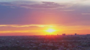 Bangkok Tayland 'da günbatımının hızlandırılmış hali