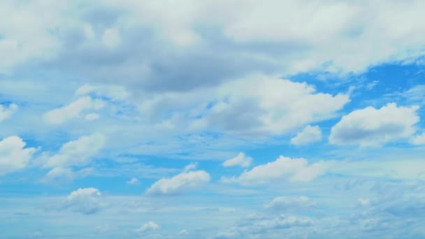 Nice Moving White Cirrus Cloud Horizon Beautiful Blue Sky Cloudscape — Stok video