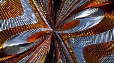 3D görüntüleme, altın tel desenli lüks arka plan, modern dalga hareket döngüsü