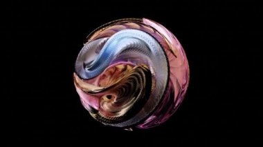 Siyah arkaplanda tel örgü pastel renkleriyle üç boyutlu görüntüleme, kablo örgüsü deforme olmuş döngü animasyon arkaplanı