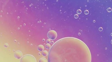 Su konsepti üzerinde hareket eden yağ kabarcığı arka plan minimumum, kabarcıklı yağlı boya alanları