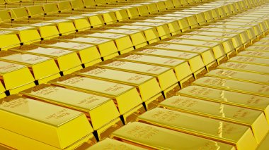 3D tasarım, Altın Çubuk Yığını ve yatırım finans sektörü, Finansal kavramlar.