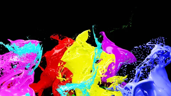 Rendu Liquides Fluides Splash Fond Wallpeper Multicolore — Photo