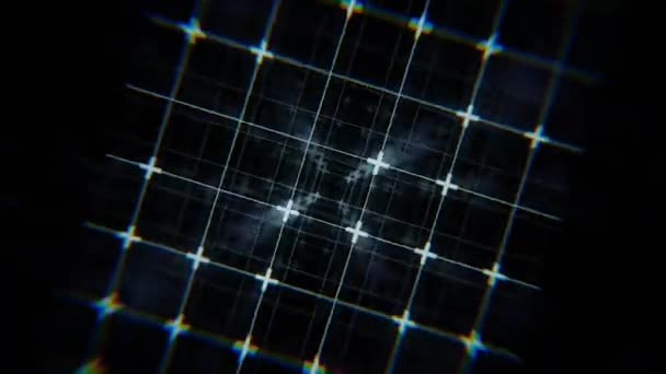 Abstract Digitaal Raster Achtergrond Gloeiende Lens Vervorming Glitch Effect Animatie — Stockvideo