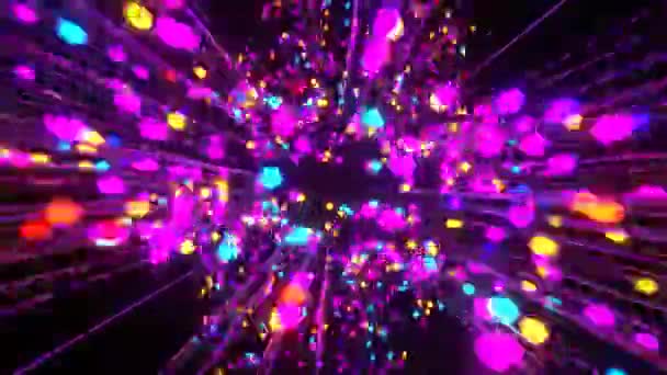 Futuristiska Neon Ljus Spår Färgglada Rörliga Animationer Loop Bakgrund — Stockvideo