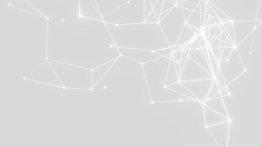 Dijital Plexus bağlantı hattı ve noktalar hareket ediyor, fütüristik teknoloji nöral ağları, yapay zeka (yapay zeka) arka planı. Dijital ağ konsepti. beyaz tema kavramı