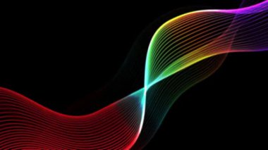 Siyah arkaplanda spektrum dalgaları çizgisi renkli