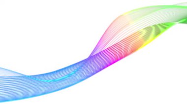 Beyaz arkaplan üzerinde gelecekçi spektrum dalgaları çizgi canlı renk