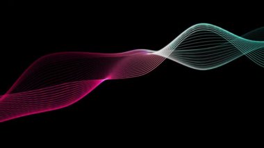 Siyah arkaplanda spektrum dalgaları çizgisi renkli