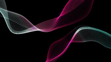 Siyah arkaplanda spektrum dalgaları çizgisi renkli