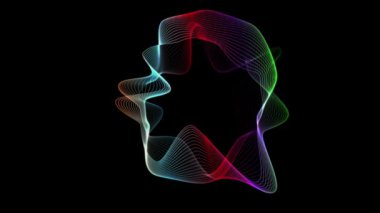 Siyah arkaplanda spektrum dalgaları renk çemberi çizgisi